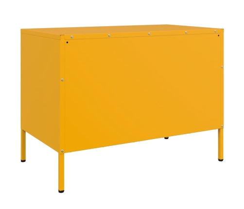 Mueble de TV de acero amarillo mostaza 68x39x50,5 cm