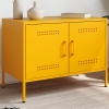 Mueble de TV de acero amarillo mostaza 68x39x50,5 cm