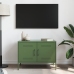 Mueble de TV de acero verde oliva 68x39x50,5 cm