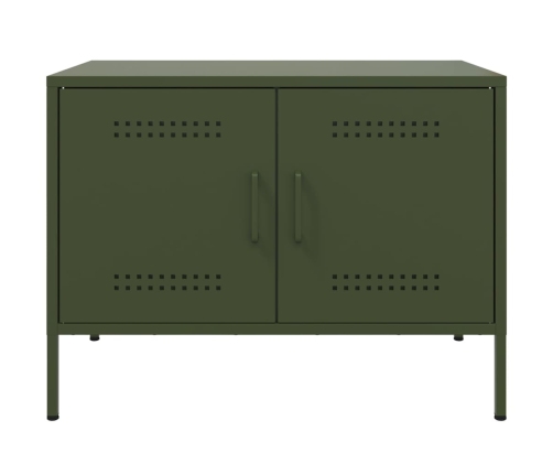 Mueble de TV de acero verde oliva 68x39x50,5 cm