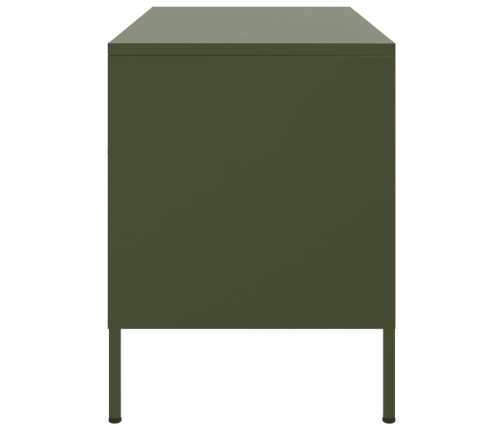 Mueble de TV de acero verde oliva 68x39x50,5 cm