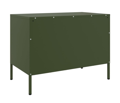 Mueble de TV de acero verde oliva 68x39x50,5 cm