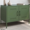 Mueble de TV de acero verde oliva 68x39x50,5 cm