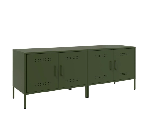 Muebles de TV 2 piezas acero verde oliva 68x39x50,5 cm