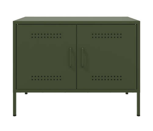 Muebles de TV 2 piezas acero verde oliva 68x39x50,5 cm