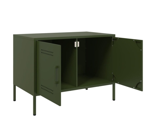 Muebles de TV 2 piezas acero verde oliva 68x39x50,5 cm