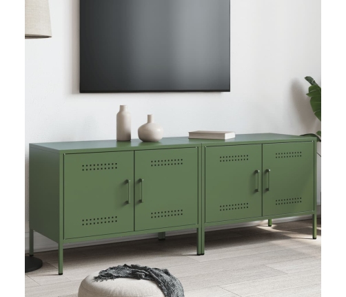 Muebles de TV 2 piezas acero verde oliva 68x39x50,5 cm