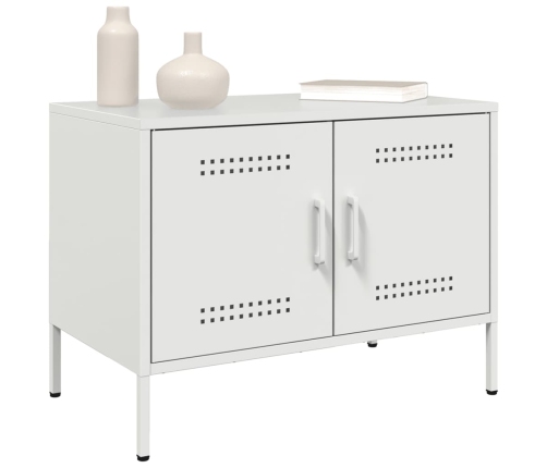 Mueble de TV de acero blanco 68x39x50,5 cm