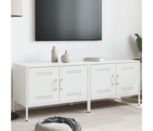 Muebles de TV 2 piezas acero blanco 68x39x50,5 cm