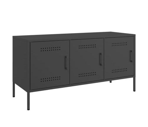 vidaXL Mueble para TV de acero negro 100,5x39x50,5 cm