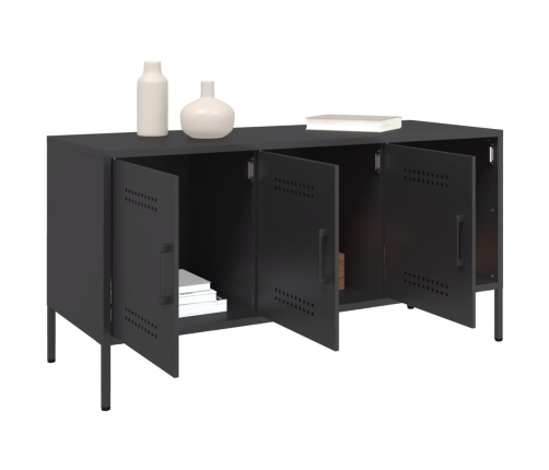 vidaXL Mueble para TV de acero negro 100,5x39x50,5 cm