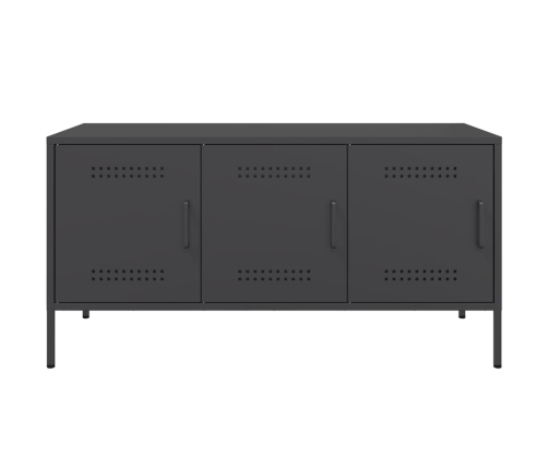 vidaXL Mueble para TV de acero negro 100,5x39x50,5 cm