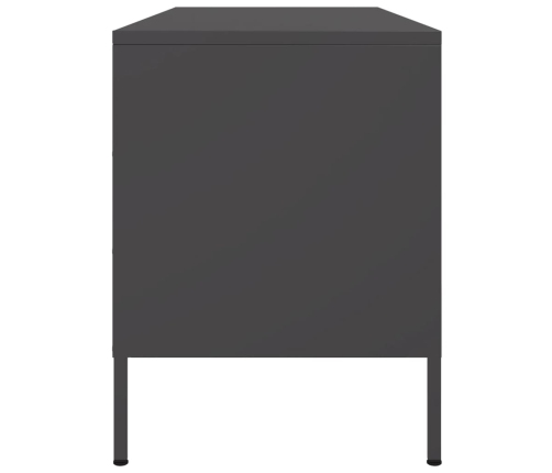 vidaXL Mueble para TV de acero negro 100,5x39x50,5 cm