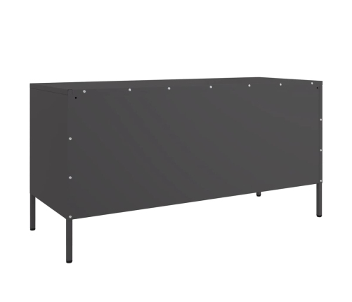 vidaXL Mueble para TV de acero negro 100,5x39x50,5 cm