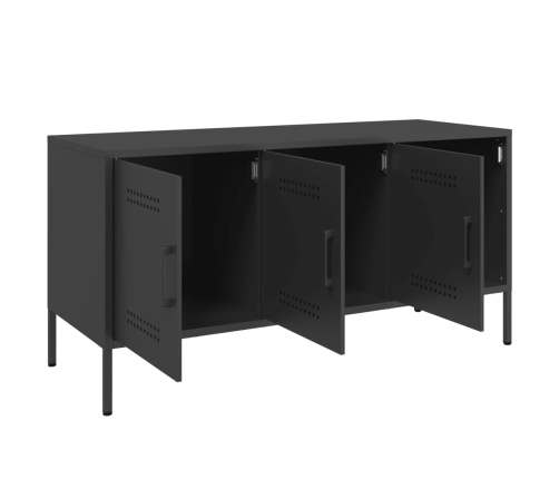 vidaXL Mueble para TV de acero negro 100,5x39x50,5 cm