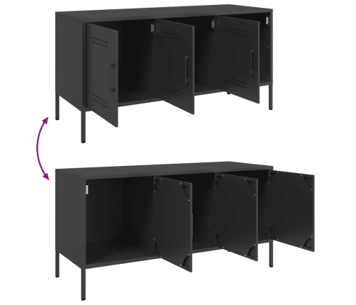 vidaXL Mueble para TV de acero negro 100,5x39x50,5 cm