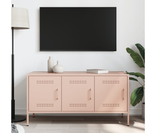 Mueble de TV de acero rosa 100,5x39x50,5 cm