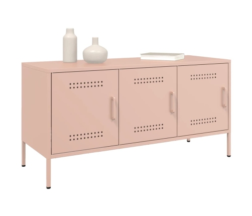 Mueble de TV de acero rosa 100,5x39x50,5 cm