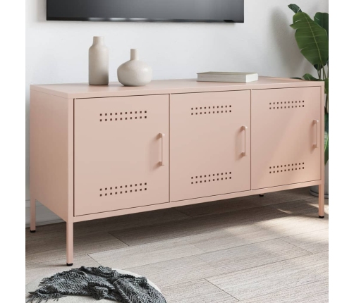 Mueble de TV de acero rosa 100,5x39x50,5 cm