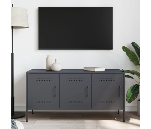 Mueble de TV de acero gris antracita 100,5x39x50,5 cm