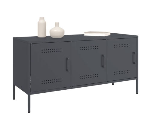 Mueble de TV de acero gris antracita 100,5x39x50,5 cm