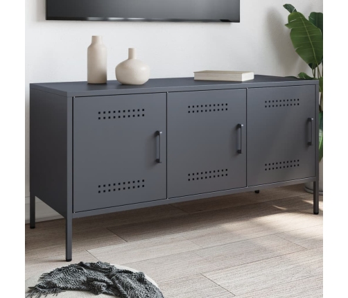 Mueble de TV de acero gris antracita 100,5x39x50,5 cm