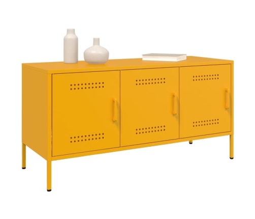 Mueble de TV de acero amarillo mostaza 100,5x39x50,5 cm