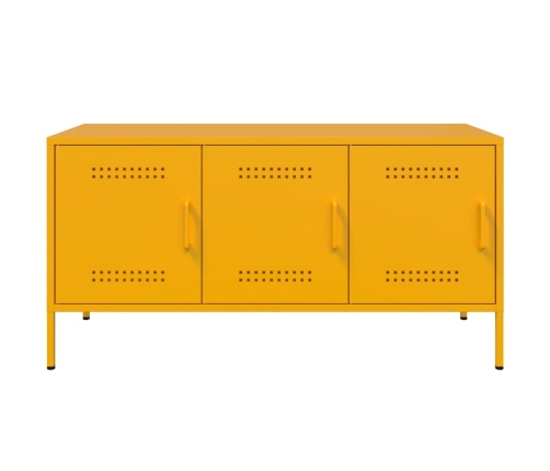 Mueble de TV de acero amarillo mostaza 100,5x39x50,5 cm