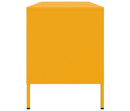 Mueble de TV de acero amarillo mostaza 100,5x39x50,5 cm