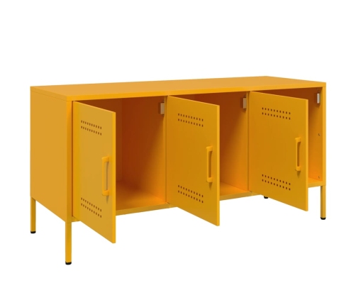 Mueble de TV de acero amarillo mostaza 100,5x39x50,5 cm