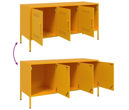 Mueble de TV de acero amarillo mostaza 100,5x39x50,5 cm