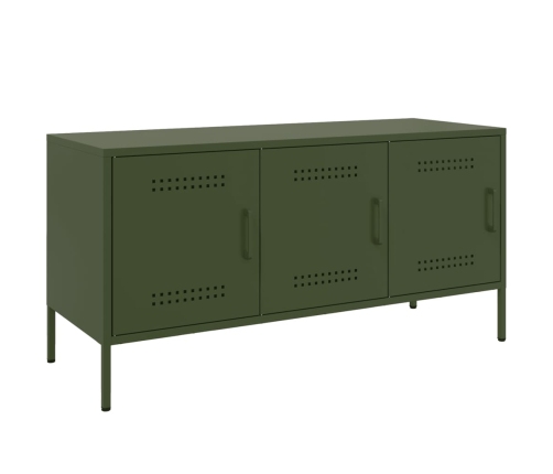 Mueble de TV de acero verde oliva 100,5x39x50,5 cm