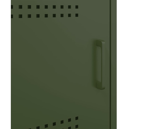 Mueble de TV de acero verde oliva 100,5x39x50,5 cm