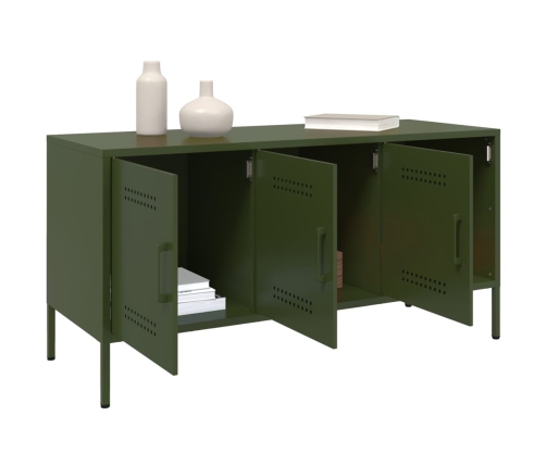 Mueble de TV de acero verde oliva 100,5x39x50,5 cm