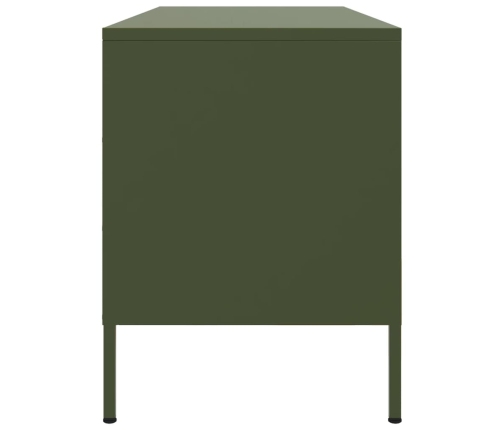 Mueble de TV de acero verde oliva 100,5x39x50,5 cm