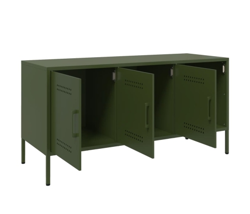 Mueble de TV de acero verde oliva 100,5x39x50,5 cm