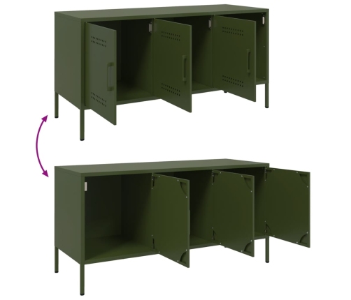 Mueble de TV de acero verde oliva 100,5x39x50,5 cm