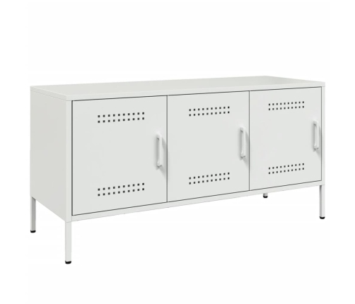 Mueble de TV de acero blanco 100,5x39x50,5 cm