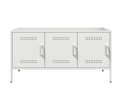 Mueble de TV de acero blanco 100,5x39x50,5 cm