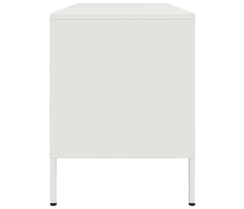 Mueble de TV de acero blanco 100,5x39x50,5 cm