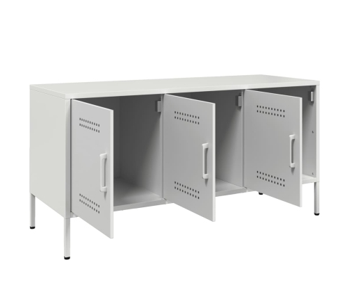 Mueble de TV de acero blanco 100,5x39x50,5 cm