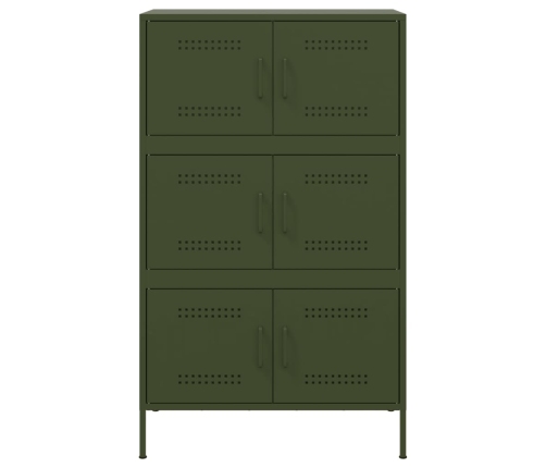 Aparador de acero verde oliva 68x39x113 cm