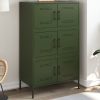 Aparador de acero verde oliva 68x39x113 cm