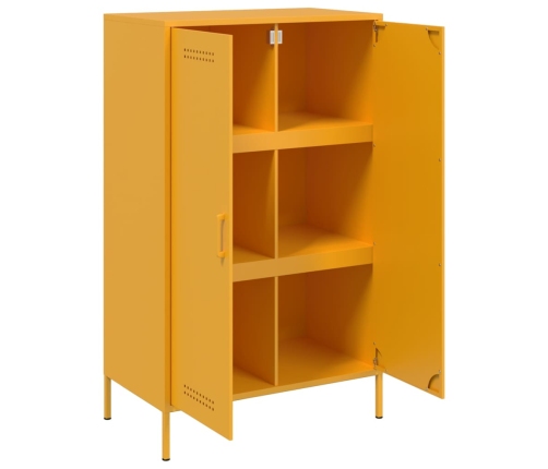 Aparador de acero amarillo mostaza 68x39x113 cm