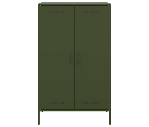 Aparador de acero verde oliva 68x39x113 cm