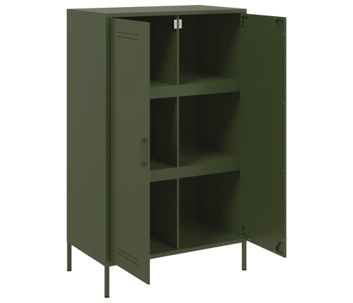 Aparador de acero verde oliva 68x39x113 cm