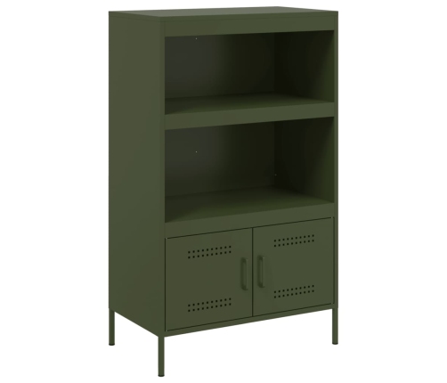 Aparador de acero verde oliva 68x39x113 cm