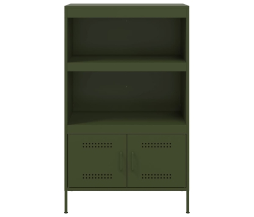 Aparador de acero verde oliva 68x39x113 cm