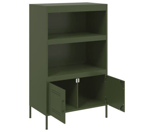 Aparador de acero verde oliva 68x39x113 cm