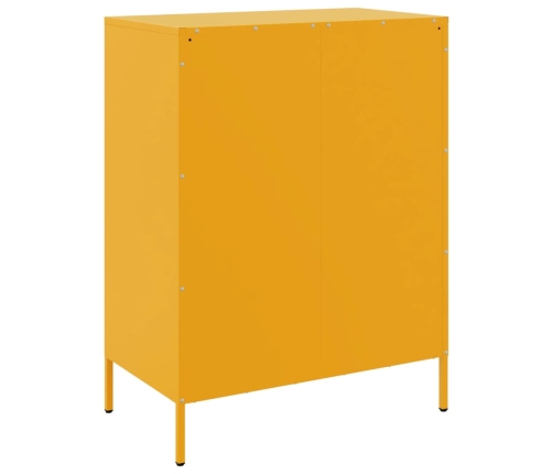 Aparador de acero amarillo mostaza 68x39x89 cm